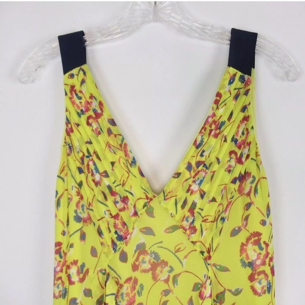 🦋Tanya Taylor Everly Lemon Garden Floral Silk Midi Sleeveless Dress Sz 2 (AA2) - Picture 4 of 10